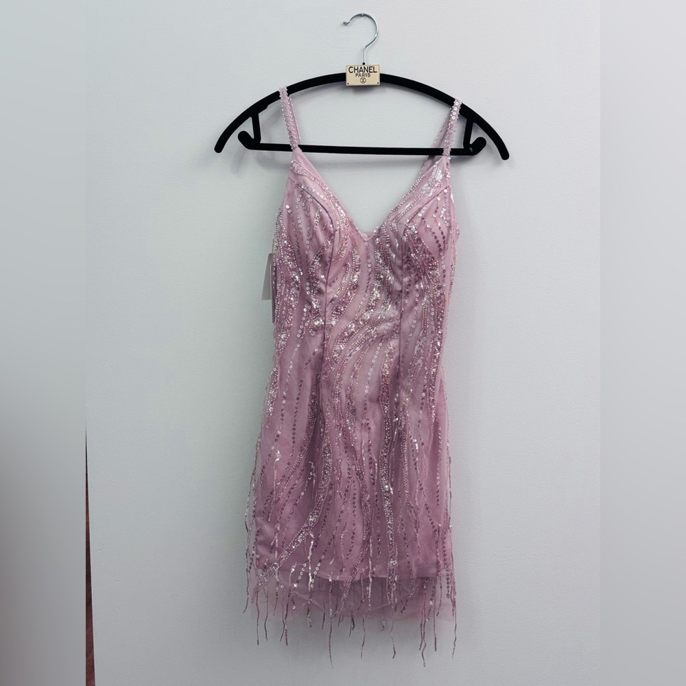 Elegant Pink Sequin Dress